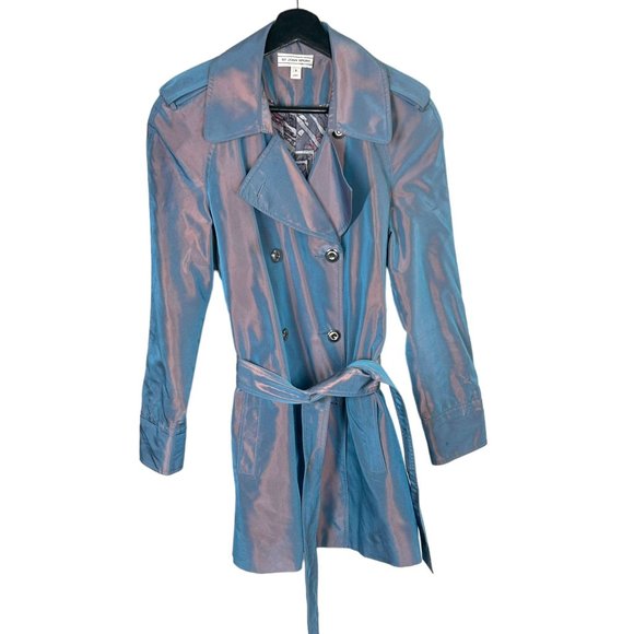 Vintage 90s St John Sport Blue Iridescent Double Breast Jacket Small
